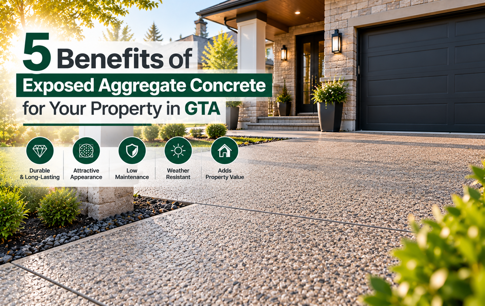 Exposed aggregate concrete in Bolton, ON